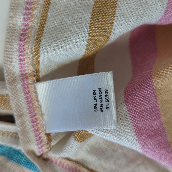 Westbound Multi Colored Vertical Linen Blend Midi Dress Size 1X - Picture 9 of 14